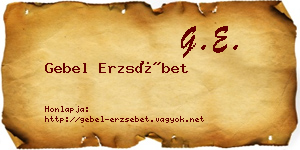 Gebel Erzsébet névjegykártya